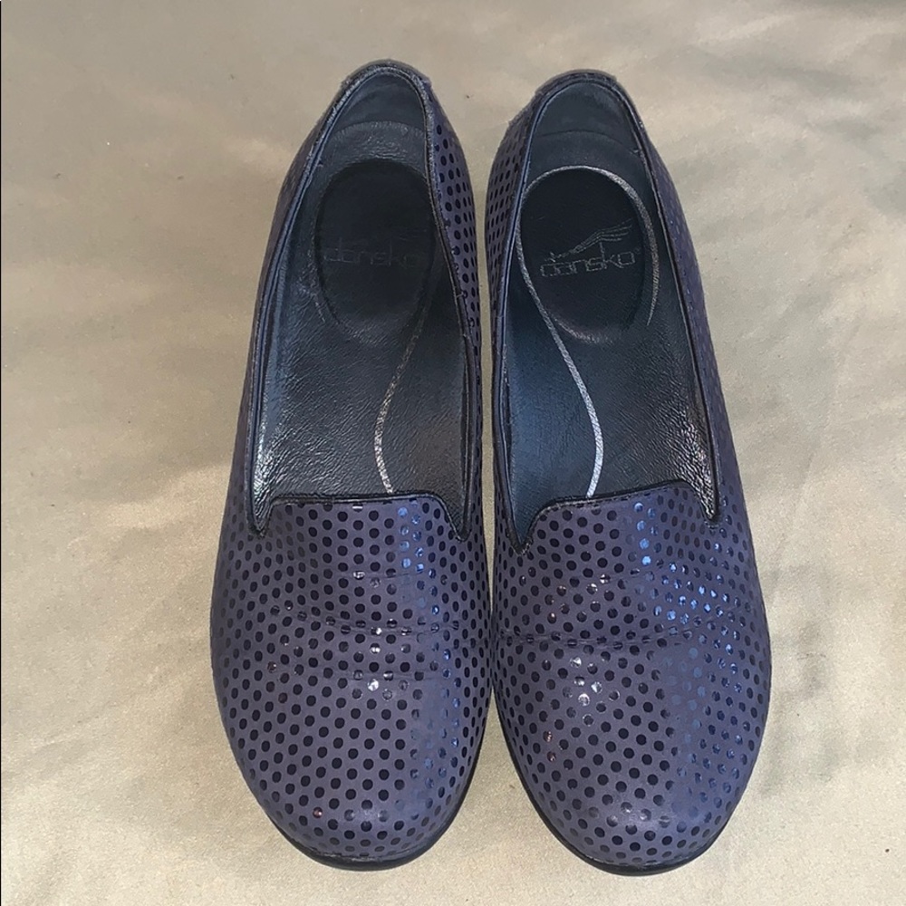 Dansko polka dot slip on flats